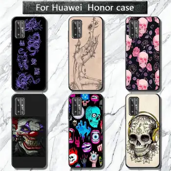 Lobanja-cvet Primeru Telefon za Huawei Honor 30 20 10 pro lite prikaz 10 9 8C 5A IGRAJO 8X Čast 30 lite telefon Zajema