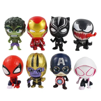 Marvel Black Panther, Iron Man, Captain America Strup Spider-Man Gashapon Akcijska Figura Model Collection Hobi Darila Igrače