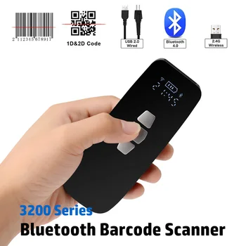 Mini 1D/2D Bluetooth črtne kode Skener, 3-v-1 Bluetooth & 2.4 G Wireless & USB Žična Pitne Bralnik Črtnih kod Windows/Android