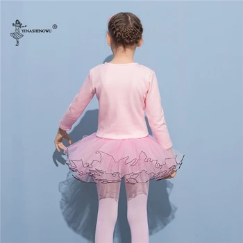 Moda Dekle Balet Gimnastiko Leotard Jakna Z Dolgimi Rokavi Ples Pulover Nadlak Otroci Ples Obleka Jakna Zaviti Balet 3