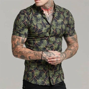 Moške Nacionalni slog Long Sleeve Majica Hawaiian Tiskanja Evropske Ameriški Trend Jopico Moških Oblačil Priložnostne Poslovne Srajce M-3XL