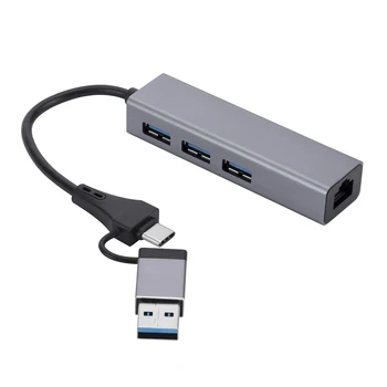 Multiport Zvezdišče USB 3.0 USB C Ethernet, USB 3.0, da RJ45 Zvezdišča 10/100/1000Mbps Network Adapter USB Tip-c Središče Lenovo Macbook Pro