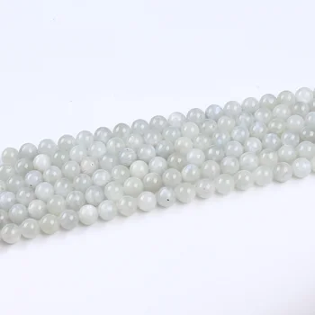 Naravni 12 mm bela moonstone svoboden kroglice žile za nakit, izdelava