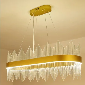 nove luksuzne kristalni lestenec sodobno razsvetljavo za dnevno sobo, jedilnico zlato kristallen kroonluchter LED luči 0