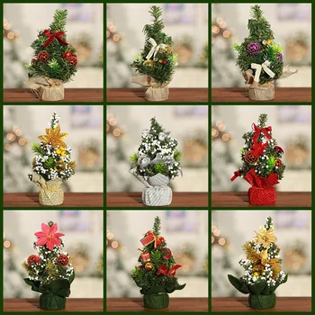 Novi Mini Božično Drevo Namizje Okraski Okraski za Božična Drevesa 22 cm Simulacije Božično Drevo Božično Utenciles