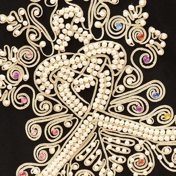 Odlična kakovost diamond beading pletene obleke ženska težka industrija beading cvet long sleeve jopica + hlače dveh kosov določa F168 5