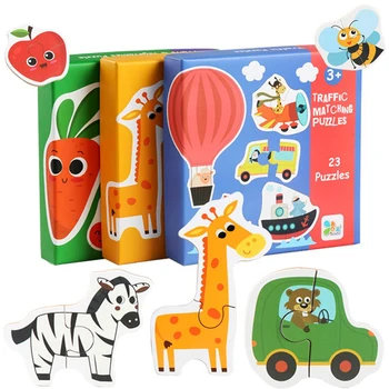 Otrok Ujemanje Puzzle Živali Prevoz Sadja, Zelenjave Zgodnje Učenje Igrače Za Otroke, Otroci Spoznavanja Izobraževalne Igrače