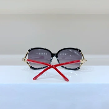 Ovalni Črni Okvir Rdeče Noge Visoke Kakovosti moška sončna Očala Moda za Ženske Recept Očala Gradient Grey Leče 3
