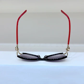 Ovalni Črni Okvir Rdeče Noge Visoke Kakovosti moška sončna Očala Moda za Ženske Recept Očala Gradient Grey Leče 5