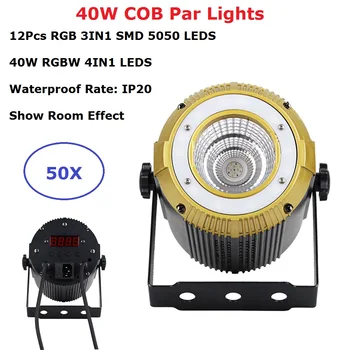 Poceni Cene, 40W RGBW 4IN1 LED COB Par Luči Z 12Pcs RGB SMD5050 LED DMX 7/11 Kanalov Profesionalni DJ Laser Stranka Luči