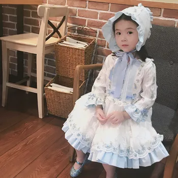 Pomlad Dekleta Lolita Vitange Obleko španski otroške Obleke Baby Dekleta Kakovosti Madehand Princesa Obleke Kakovosti Udobno
