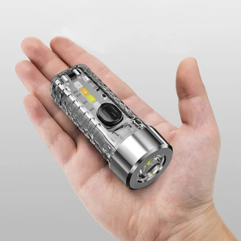 Prenosna LED SMD Mini Svetilka Nastavljiv obesek za ključe, Bakle, Visoko Svetlost Tip-C Polnjenje prek kabla USB za Kampiranje na Prostem Pohodništvo