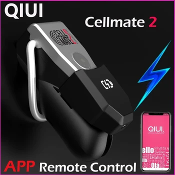 QIUI Cellmate 2 Penis Kletko Moški Čistost Pasu APP Daljinsko upravljanje Električni Šok Petelin Zaklepanje Čistost Naprave Spolnih Igrač Za Moške Gej