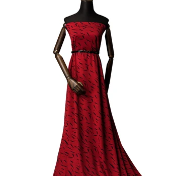 Rdeča plesti žametne tkanine jeseni in pozimi volne jacquardske obleko dno cvetlični tkanine high-end moda material žamet 0