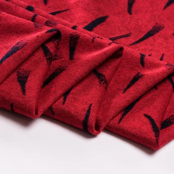 Rdeča plesti žametne tkanine jeseni in pozimi volne jacquardske obleko dno cvetlični tkanine high-end moda material žamet 4