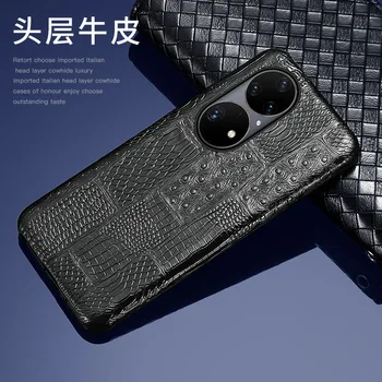 Resnično Retro Usnjena Torbica Primeru Telefon Za Huawei P50 P40 P30 Pro 360 Polni Zaščitni Ovitek Za Huawei P50 P40 P30 Plus Primerih