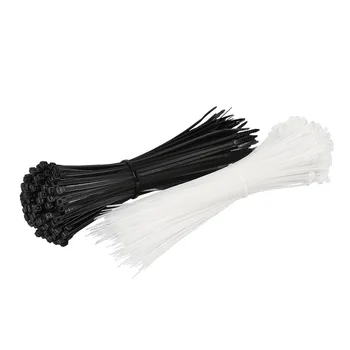 Samozapiralni plastičnih najlon tie100 KOS black/white 5X200 kabel kravato, pritrdilni obroč 5X450 kabel kravato zip obloge pašček kabel kravato niz