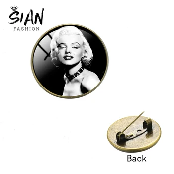 SIAN Edinstveno Super Zvezda Marilyn Monroe Tiskanja Vintage Broška Umetnosti Poster za Navdih, broške Značke Nahrbtnik, Oblačila Dodatki