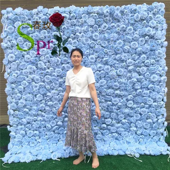 SPR Poroko Dobave Doma Cvetlični Okras blue Rose Hydrangea Šopek Svile Umetni Dekorativni Cvet Stenske Luči 0