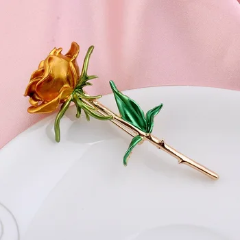 Srčkan Barvo Rose Cvet Anti-glare bo Ustrezala Broška za Ženske, Moške Elegantne Baker Sponke Ovratnik Posnetek Pin Dodatki