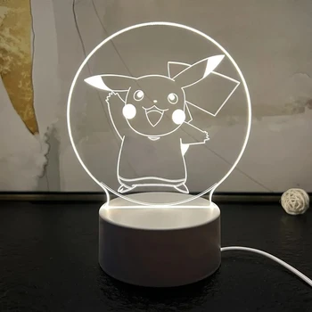 Srčkan Pokemon Serije 3D Svetlobe Ustvarjalne LED Nočna Lučka Pikachu Otroci Darilo Kawaii Risanka Soba Dekor Otroci Darila Božič 2