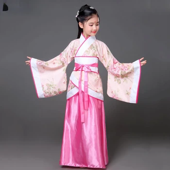 Stari Otroci Tradicionalne Obleke Kitajski Obleko Dekleta Kopalke Folk Dance Performance Hanfu Obleko za Otroke 0