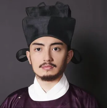 Starodavni Kitajski Črni Hanfu Klobuk Moških Odraslih Headdress Hanfu Krono Cosplay Kostum Drama Pribor Stari Hanfu Klobuk Za Moške 0