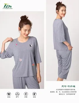 TianZhu blagovne Znamke Poletje Tanke Ženske Pižame Nightdress Bambusa Vlaken Material Mehko Kožo prijazno Dihanje Domov Oblačila
