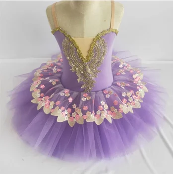 Vijolična Bela Strokovno Balet Tutu Otroci Otrok, Žensk Adulto Swan Balet Kostum Malčka Balerina Stranka Roža Punca Obleke