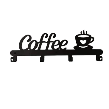 Vroče Kave, Ki Vrč Imetnik Stenske(4 Kljuke),Kuhinjo Ali Bar Kava Dekor Znak,Vrč Za Kavo Obešalniki Prikazni In Pripomočki