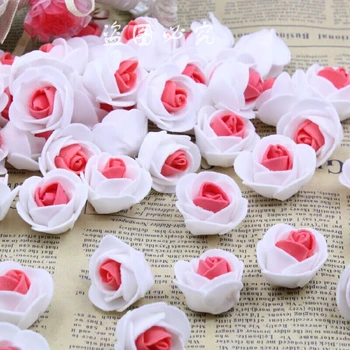Vroče prodaje 50pcs Mini PE Pene Umetno Rose Cvetje Za Poroko Avto Dekoracijo DIY Venec Dekorativni Valentinovo Ponaredek Cvetje