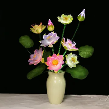 Vrt Dekoracijo Umetno Cvetje Pisano LED svjetlovodni Bonsaj Lotus Lučka Buda Lučka Doma Dekor Praznično & Party Supplies