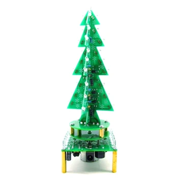 Vrtenje Glasbe, Pisane Božično Drevo Elektronski Komplet LED Vode, Svetlobe Drevo, Elektronskega DIY Proizvodnje Kit 0