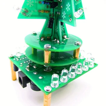 Vrtenje Glasbe, Pisane Božično Drevo Elektronski Komplet LED Vode, Svetlobe Drevo, Elektronskega DIY Proizvodnje Kit 4