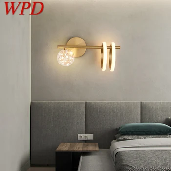 WPD Sodobne Medenina Stenska Svetilka LED 3 Barve Svetlobe Luksuzni Creative za Posteljne Dnevna Soba Dekor