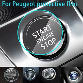 Za Peugeot avto motor gumb start zaščitno folijo Eno kliknite Start zaščitno folijo za Vžig Gumb film avto dodatki