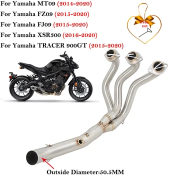 Za Yamaha MT09 FZ09 FJ09 XSR900 SLEDILNEGA 900 GT 2014 - 2020 motornega kolesa, Izpušni Pobeg Sistemov Spremeniti Spredaj Povezavo Cevi Glušnika
