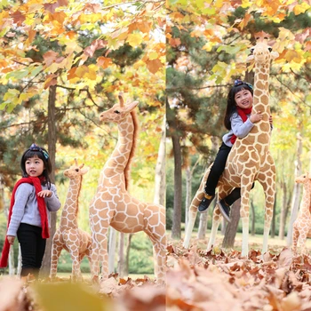 [Zabavno] Simulacije 160 cm Največja Žirafa Plišastih Igrač Velikan Živali lutka Zbirka Fotografija rekviziti Doma dekoracijo otroci darilo