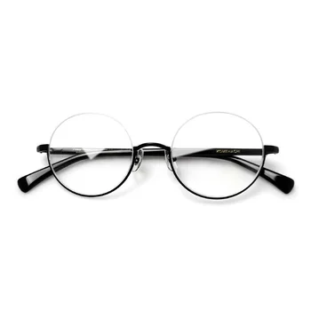 Zerosun Pol Platišča Okrogle Očala Okvir Moški Ženske Black Letnik Očala, Moška Očala za Recept Branje Optične Leče 1