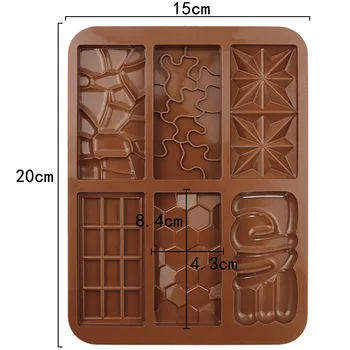 Čokolada silikonski Kalup DIY Non-Stick Vaflji Blok Plesni Jelly Candy, zaradi Česar Orodje, Fondat Torto Peko Dekorativni Material 2