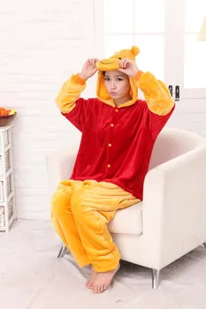 Živali Winnie Medved Onesies Pižamo Risanka Kostum Cosplay Sleepwear Odraslih Pižame Partydress Halloween Pijamas